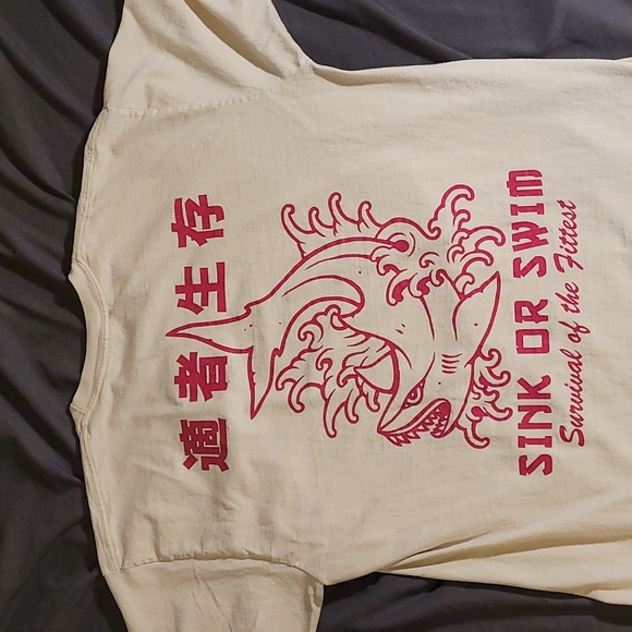 RSQ Sink or swim T-shirt cream colored - Picture 2 of 2